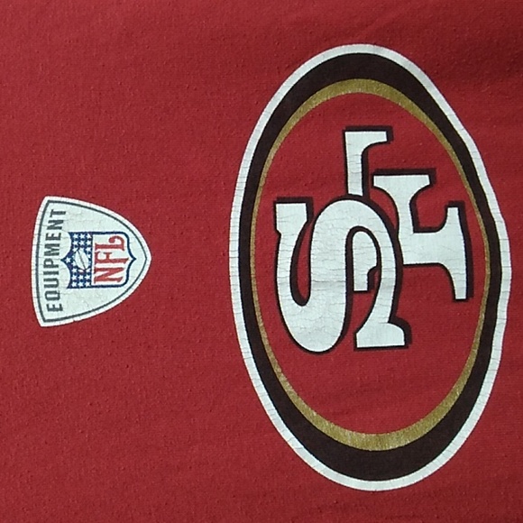 SALE! Reebok San Francisco 49ers Tee Wash Wear/Cracking Print (X-50 CRATE) - Picture 2 of 7